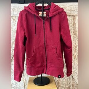 American Giant Women’s Maroon/Red Zip Up Heavy 100% Cotton Hoodie  Size XL